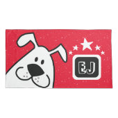 Housse D'oreillers Monogram mignon Doodle Chien avec étoiles (Dos-gauche)