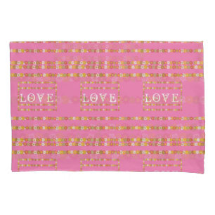 Housse D'oreillers Monogram Rustique Daisy Floral Amour Rose