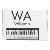 Housse D'oreillers Monogramme ajouter initiale lettre nom texte piano (Dos)
