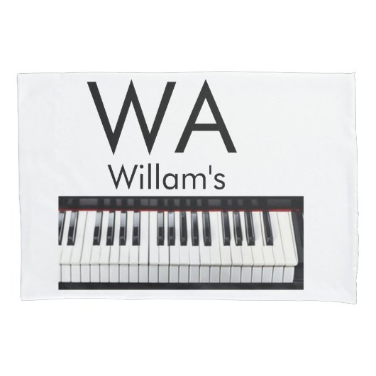 Housse D'oreillers Monogramme ajouter initiale lettre nom texte piano (devant)