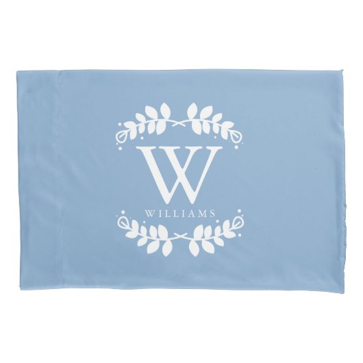 Housse D'oreillers Monogramme bleu clair (devant)