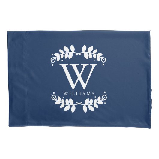 Housse D'oreillers Monogramme bleu marine (devant)