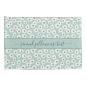 Housse D'oreillers Monogramme Boho Vert Sage Blanc Gris Floral (Dos-Droit)