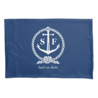 Monogramme classique Ancre bleu marine Bateau de p