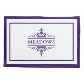 Housse D'oreillers Monogramme Classique Marine Bleu Et Blanc Pillowca (Dos-gauche)