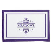 Housse D'oreillers Monogramme Classique Marine Bleu Et Blanc Pillowca (devant-Droit)