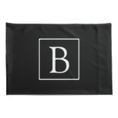 Housse D'oreillers Monogramme classique simple | Texte noir et blanc (Dos-Droit)