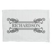 Housse D'oreillers Monogramme de feuille Acanthus gris classique Élég (devant)