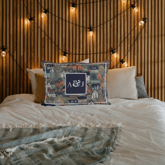 Housse D'oreillers Monogramme de village scandinave