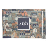 Housse D'oreillers Monogramme de village scandinave (devant-gauche)