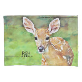Housse D'oreillers Monogramme d'oeuvres d'art de Baby Deer (devant)