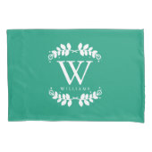 Housse D'oreillers Monogramme Emerald Green (devant)