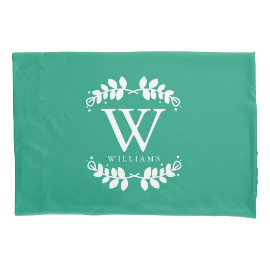 Housse D'oreillers Monogramme Emerald Green (devant)