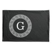 Housse D'oreillers Monogramme initial du cadre de ligne de clé grecqu (Dos)