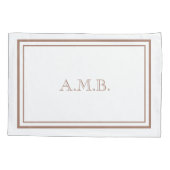 Housse D'oreillers Monogramme Mocha de luxe personnalisé standard (Dos-gauche)