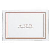 Housse D'oreillers Monogramme Mocha de luxe personnalisé standard (devant-Droit)