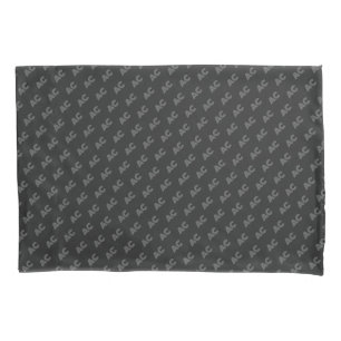 Housse D'oreillers Monogramme moderne noir et gris