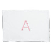 Housse D'oreillers Monogramme moderne rose et blanc (devant-gauche)