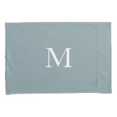 Housse D'oreillers Monogramme moderne Solid Dusty Green (devant-Droit)