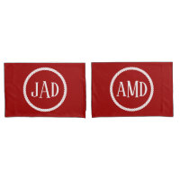 Monogramme nautique Cercle de corde rouge foncé