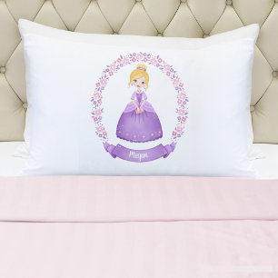 Housse D'oreillers Monogramme Nom Girl Princess Pillowcase