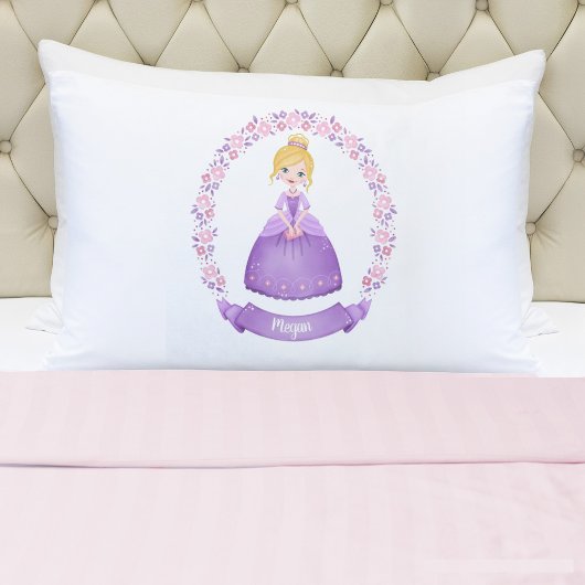 Housse D'oreillers Monogramme Nom Girl Princess Pillowcase