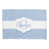 Housse D'oreillers Monogramme Parties scintillant bleu ciel (devant)