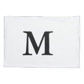 Housse D'oreillers Monogramme personnalisé noir blanc moderne minimal (Dos)