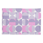 Housse D'oreillers Monogramme Rétro Rose Violet Cercles Milieu de Siè (Dos)