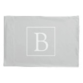 Housse D'oreillers Monogramme simple gris clair (Dos)