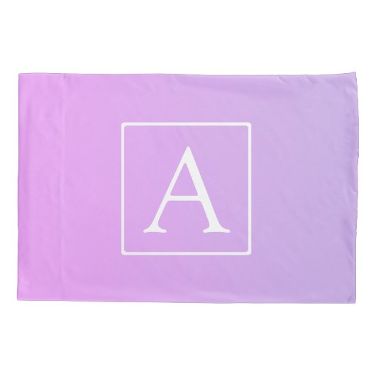 Housse D'oreillers Monogramme simple | Ombre subtil rose/violet (Dos)