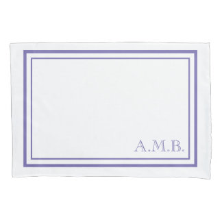 Housse D'oreillers Monogramme standard de lavande classique personnal