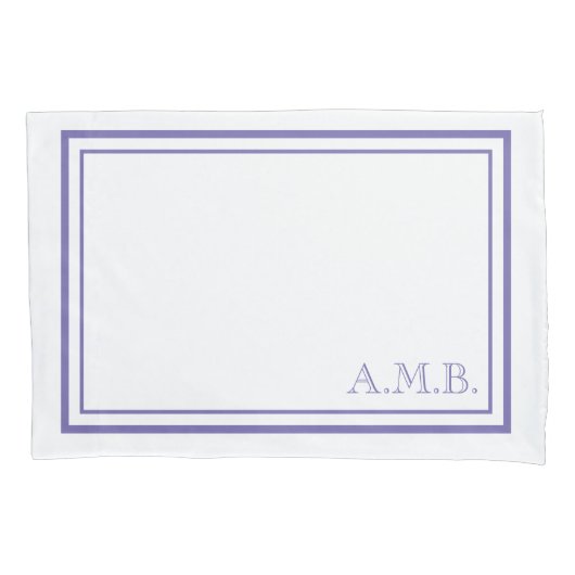 Housse D'oreillers Monogramme standard de lavande classique personnal (devant)