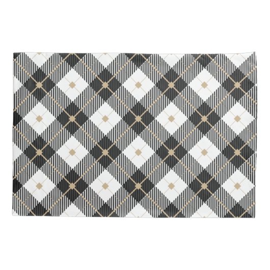 Housse D'oreillers Monogrammed Black White Gold (Dos)