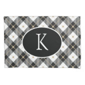 Housse D'oreillers Monogrammed Black White Gold (devant)