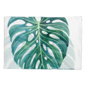 Housse D'oreillers Monstera feuilles, illustration de feuillage tropi (Dos)