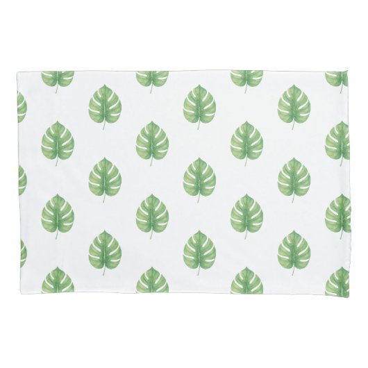 Housse D'oreillers Monstera Leaf Green Design.  (devant)