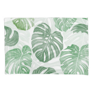 Housse D'oreillers Monstre aquarelle, papier peint tropical transpare