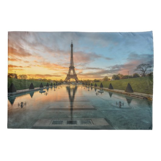 Housse D'oreillers Monuments | Eiffel Tower Sunrise (Dos)