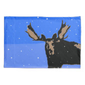 Housse D'oreillers Moose en hiver - Art original de la faune (Dos)