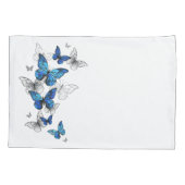 Housse D'oreillers Morpho papillons volants bleus (Dos)