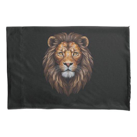 Housse D'oreillers Mosaic Lion Portrait vitrail designer effet (devant)