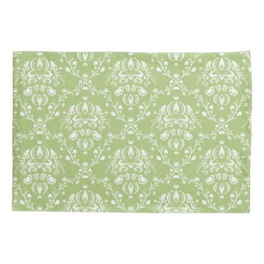 Housse D'oreillers Moss Green Damask (Dos-gauche)