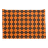 Housse D'oreillers Motif à carreaux diamant orange marron (Dos-Droit)