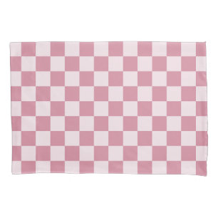 Housse D'oreillers Motif à carreaux rose poussiéreux