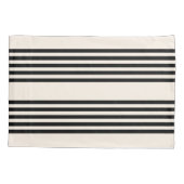 Housse D'oreillers Motif à cinq bandes noir et beige (Dos)