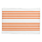 Housse D'oreillers Motif à cinq bandes orange et blanc (Dos)