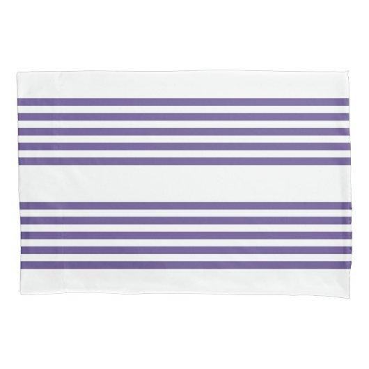 Housse D'oreillers Motif à cinq bandes Ultra violet et blanc (devant)