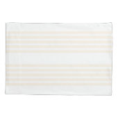 Housse D'oreillers Motif à cinq rayures beige et blanc (Dos)