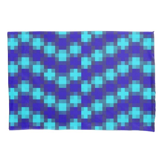 Housse D'oreillers Motif À damiers bleu, Pillowcase (devant)